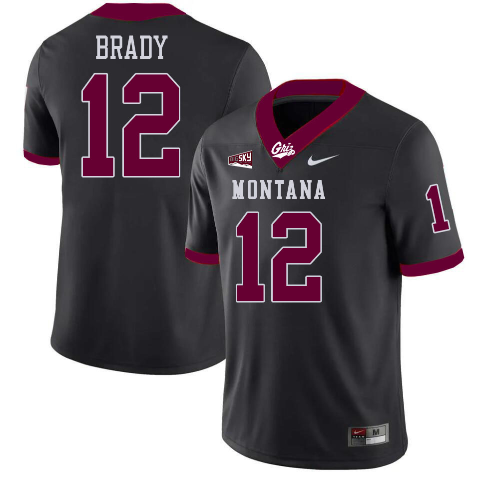 Montana Grizzlies #12 Elijah Brady College Football Jerseys Stitched Sale-Black